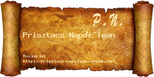 Prisztacs Napóleon névjegykártya